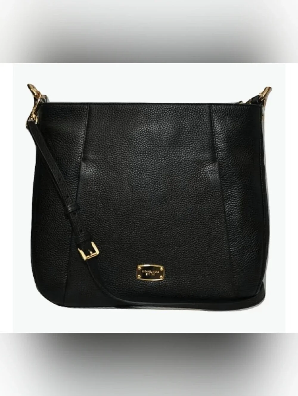 Michael Kors Hallie Large Convertible Shoulder Hobo Bag In Black Pebbled Leather